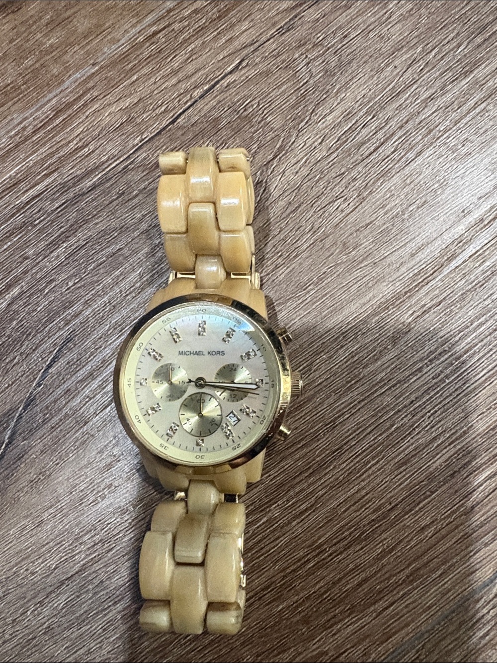 Michael Kors Gold and Beige Men’s Chronograph Watch